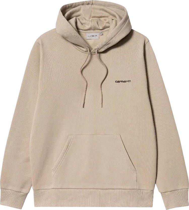 Carhartt WIP Hooded Script Embroidery Sweatshirt Beige