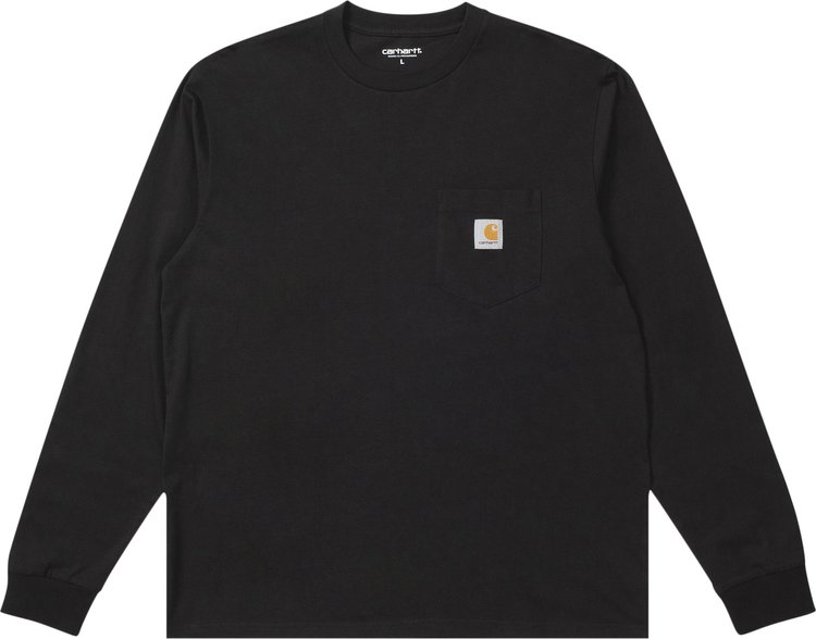 Buy Carhartt WIP Long-Sleeve Pocket T-Shirt 'Black' - I030437 BLAC | GOAT