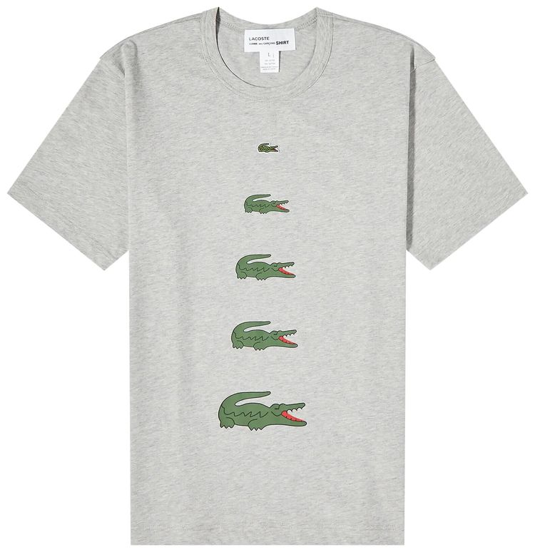 Comme des Garcons SHIRT x Lacoste Multi Croc T Shirt Grey