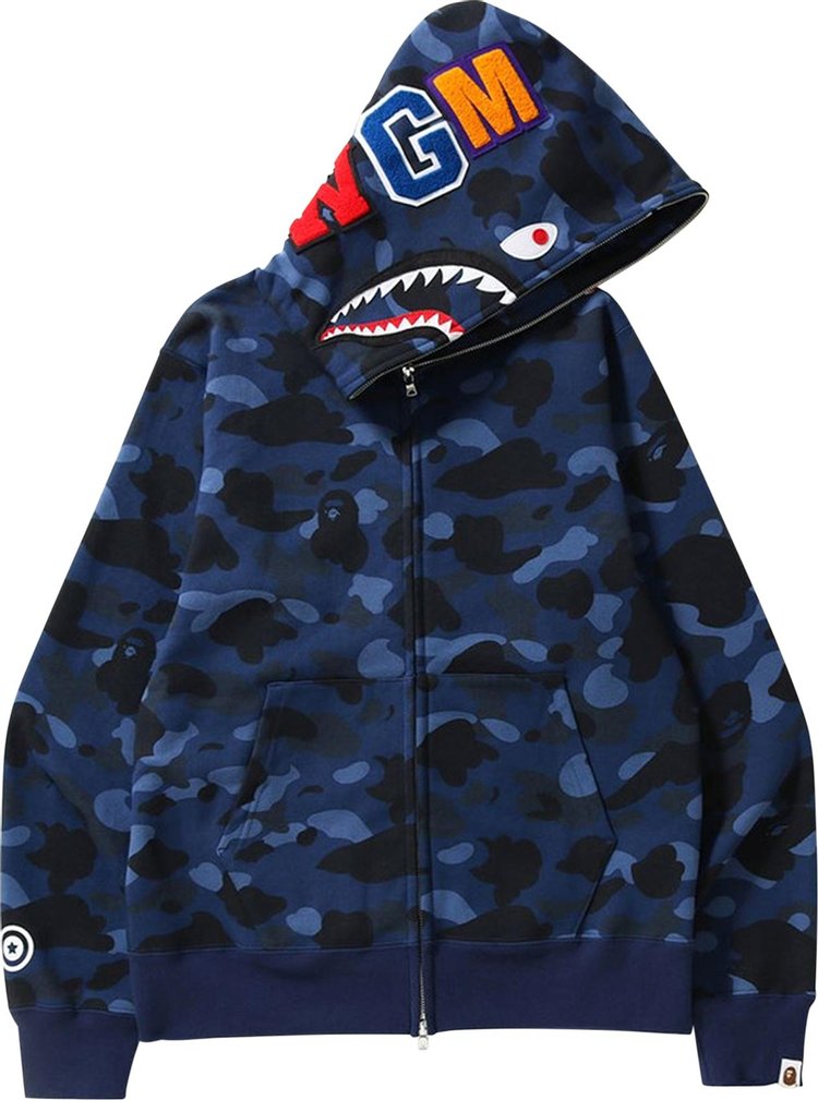 Buy BAPE Color Camo Shark Full Zip Hoodie 'Navy' - 1I20 115 005 NAVY | GOAT