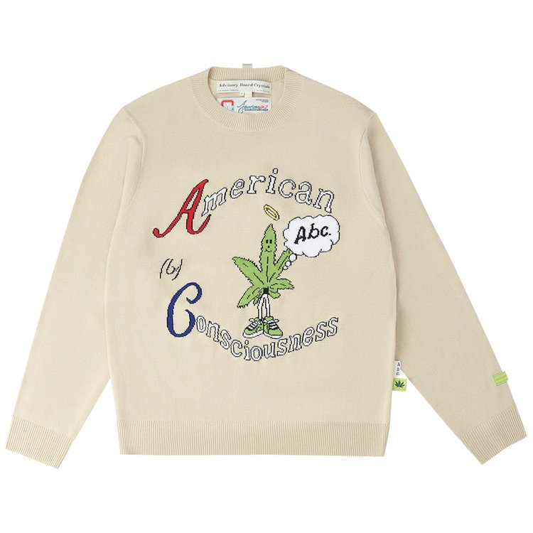 Advisory Board Crystals American Consciousness Crewneck Sweater 'Natural White'