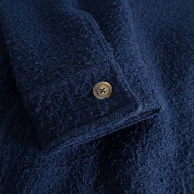 foret Stay Wool Overshirt Navy