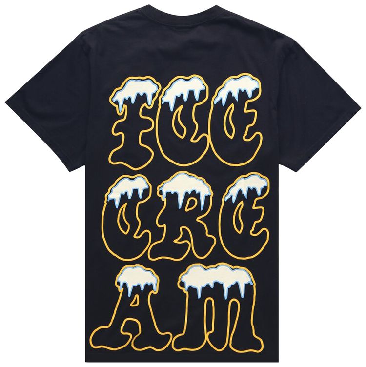 Icecream Puffy Oversized T Shirt Black