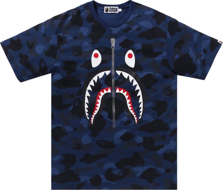 Buy BAPE Color Camo Shark Tee 'Navy' - 1J80 109 010 NAVY | GOAT