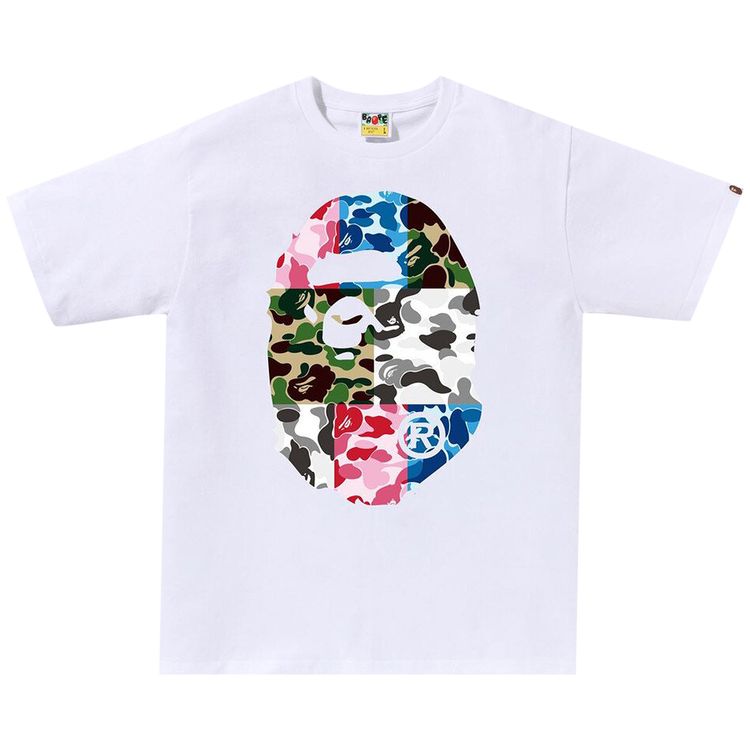 BAPE ABC Camo Crazy Big Ape Head Tee White