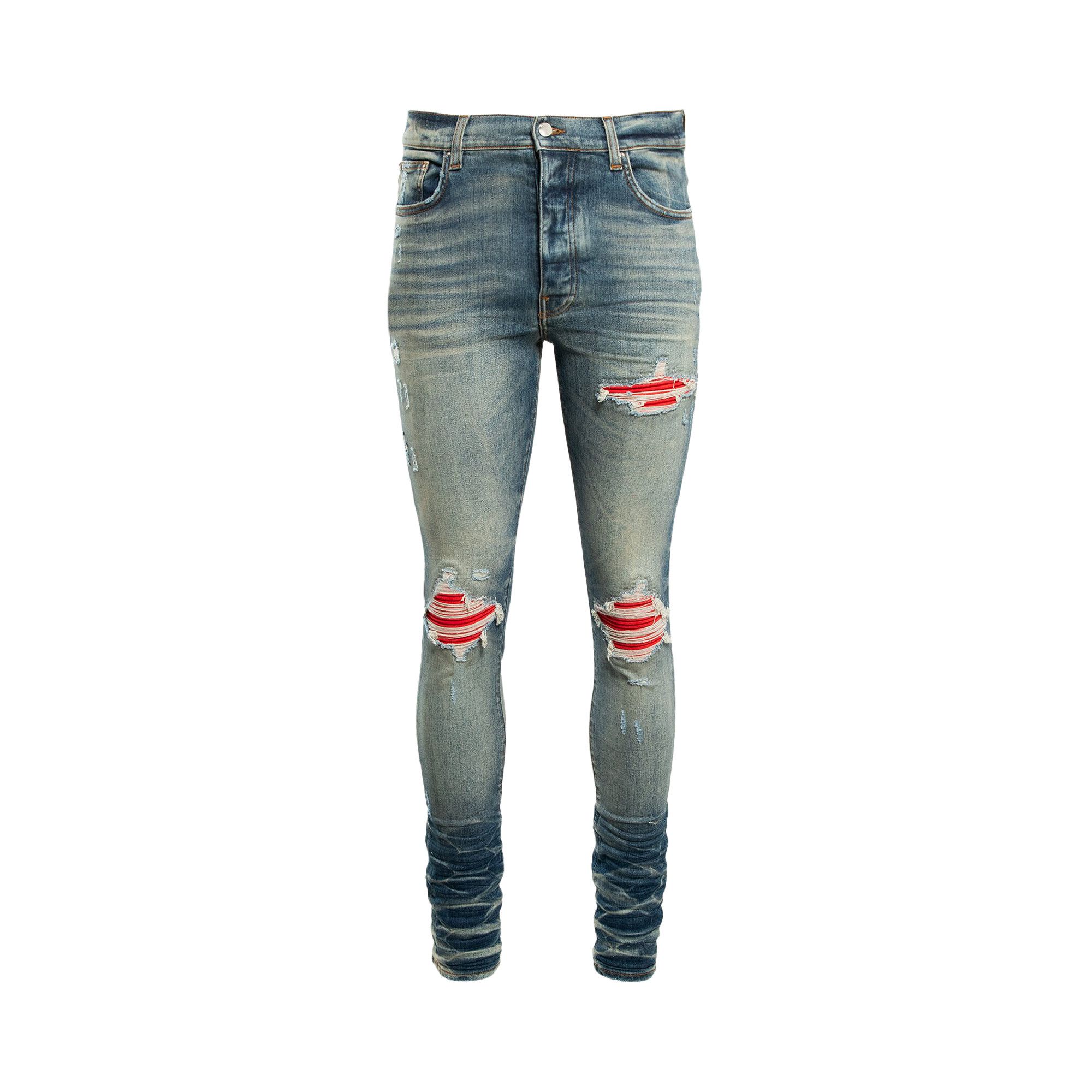 Jean Amiri MX1 Blanc En Daim 'Vintage Noir' - Taille 29 - Skinny - Neuf Sans étiquettes - Livraison Gratuite
