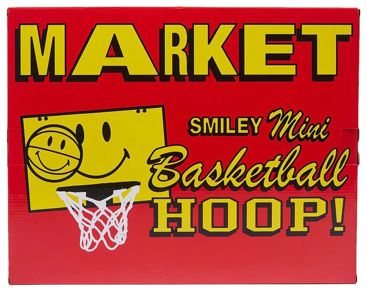 Market Smiley Mini Basketball Hoop WhiteYellowRed