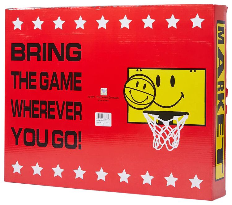 Market Smiley Mini Basketball Hoop WhiteYellowRed
