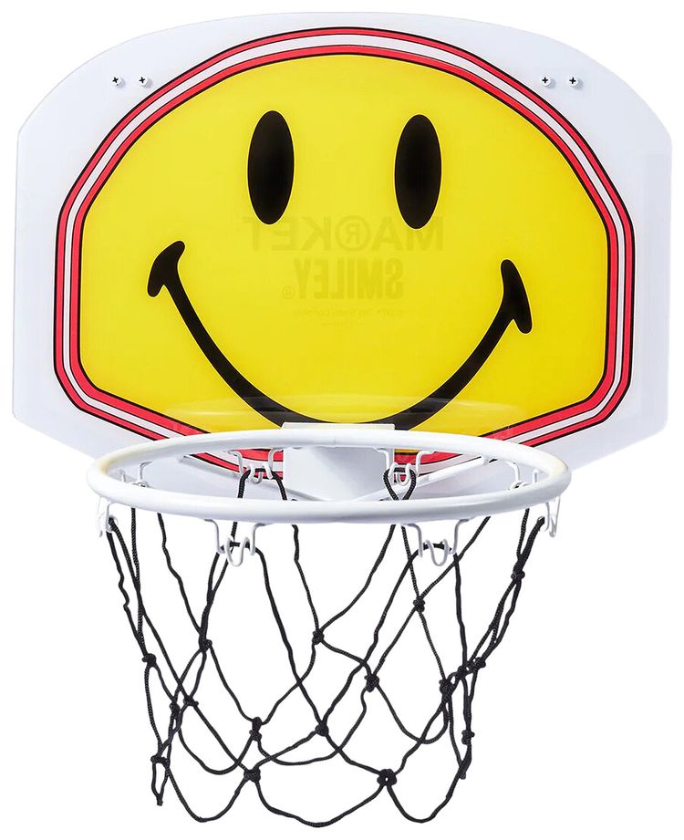 Market Smiley Mini Basketball Hoop WhiteYellowRed