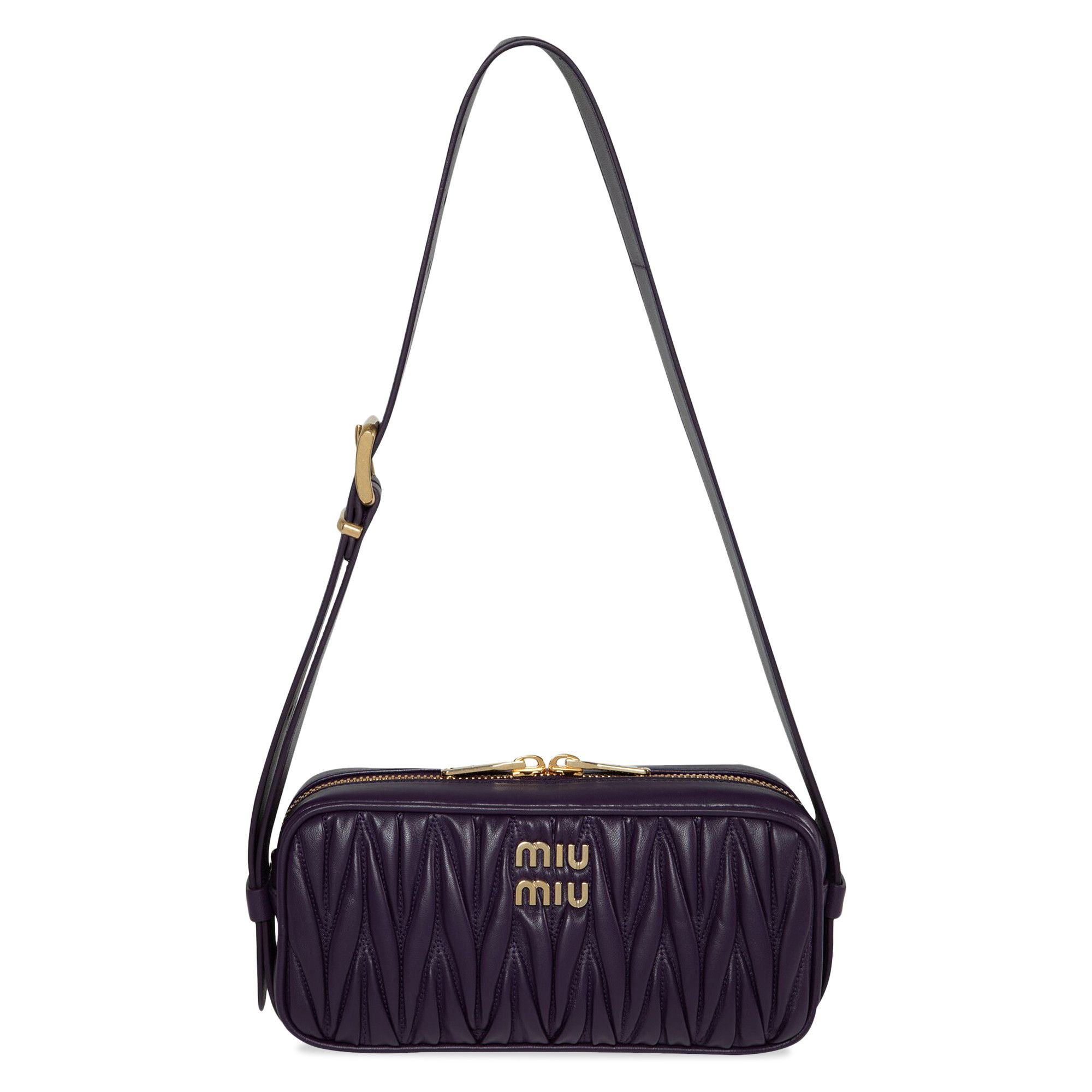 Buy Miu Miu Matelassé Shoulder Bag 'Viola' - 5BC158V 000 N88 F0030