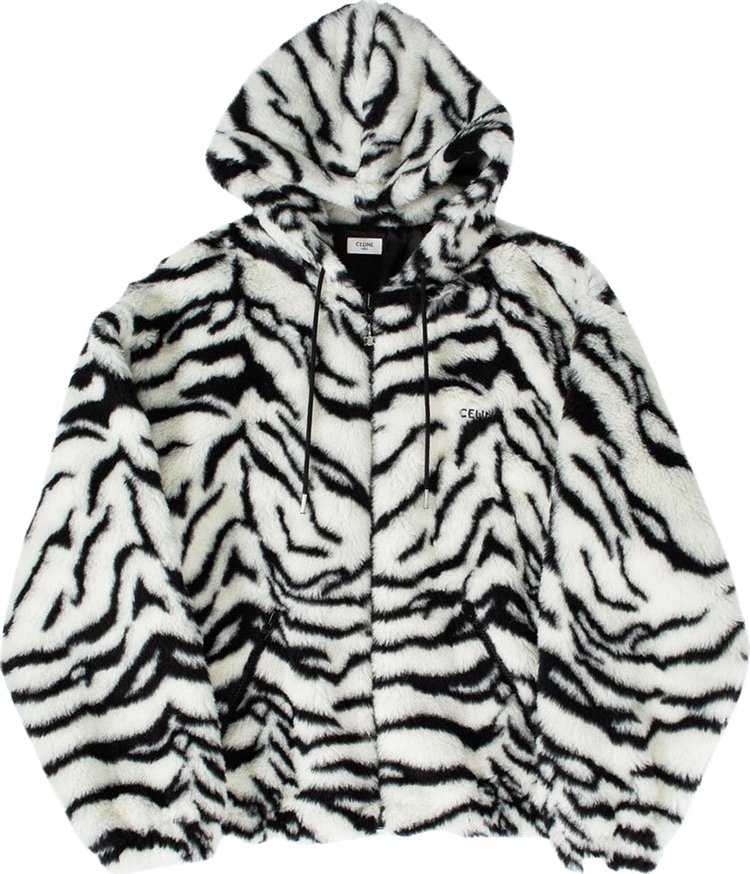 CELINE Oversized Fleece Jacket 'Off White/Black'