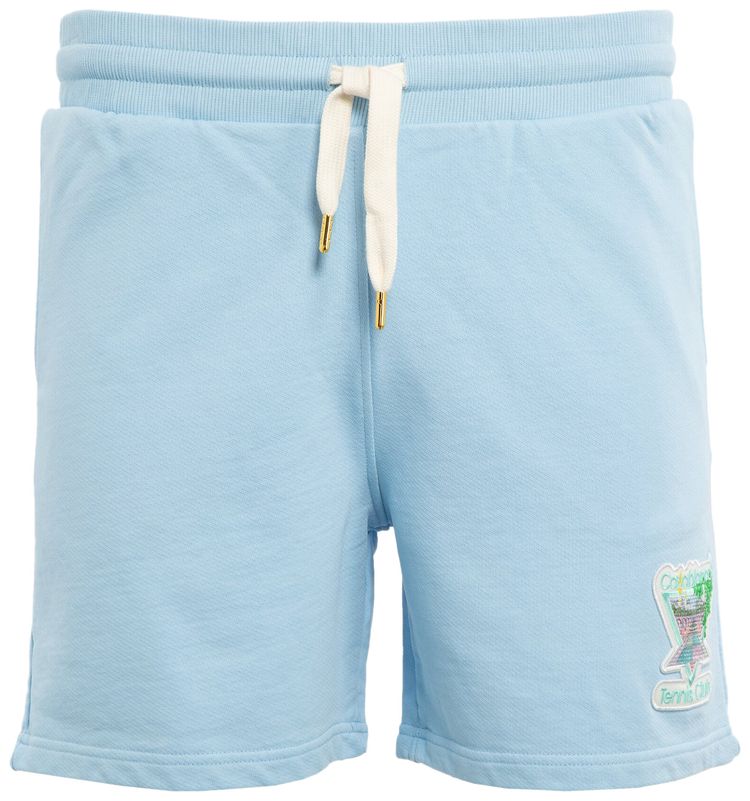 Casablanca Tennis Club Icon Pastelle Embroidered Sweatshort Pale Blue