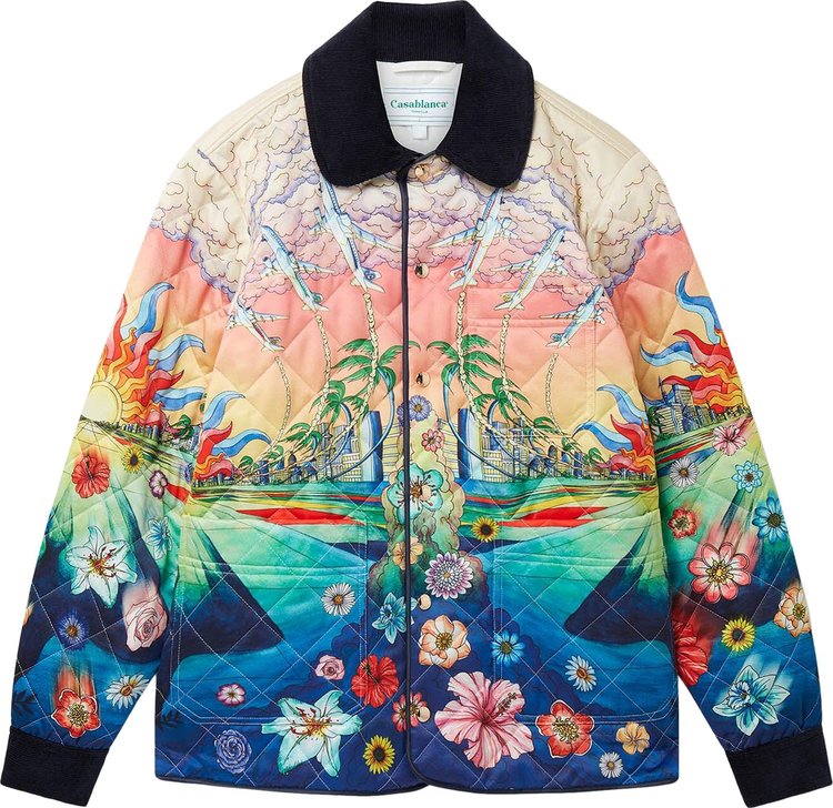 Casablanca Printed And Quilted Hunting Jacket 'L'Envol'