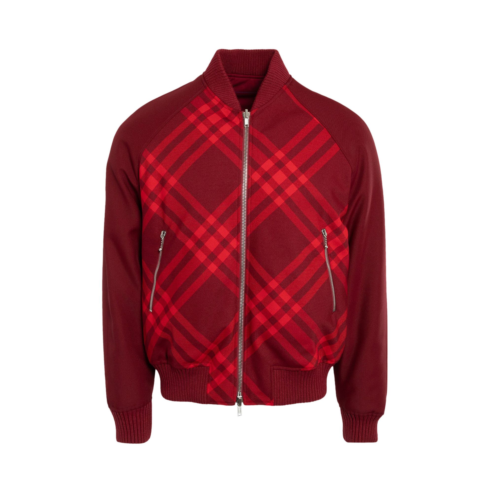 Bright red sales bomber jacket