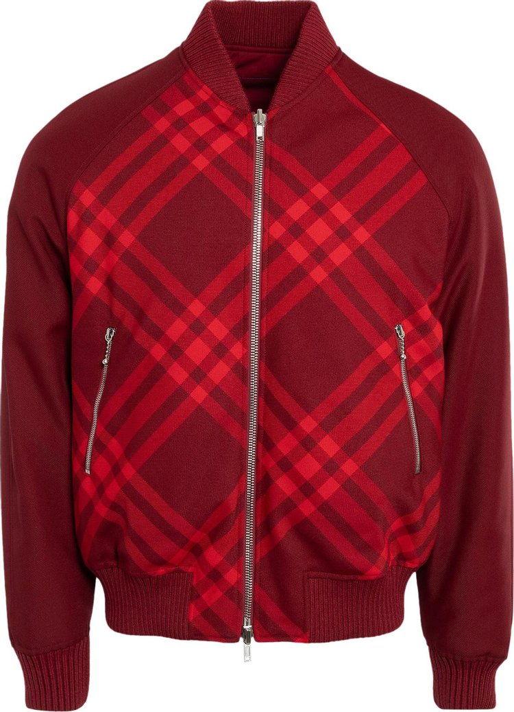 Burberry Reversible Check Print Bomber Jacket 'Cardinal Red/Bright Red'