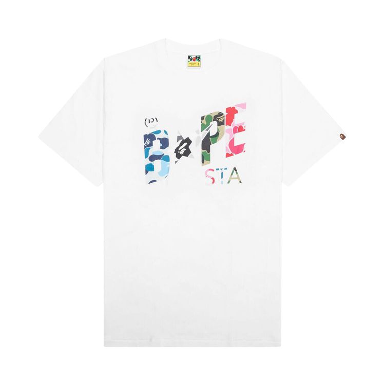 BAPE ABC Camo Crazy Bape Sta Logo Tee White