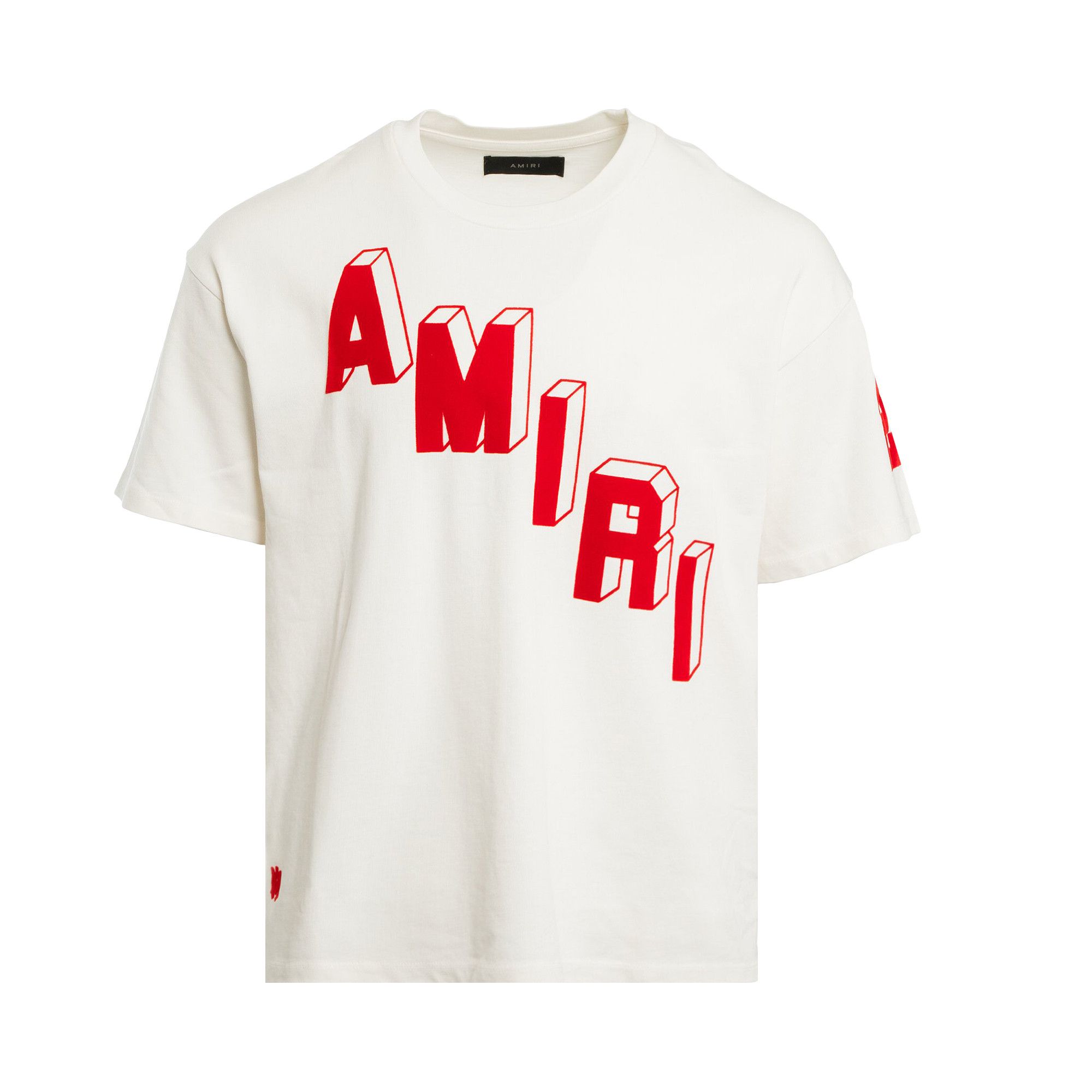 Buy Amiri Flocked Hockey Skater Tee 'Vanilla Ice' - AW23MJG030 226