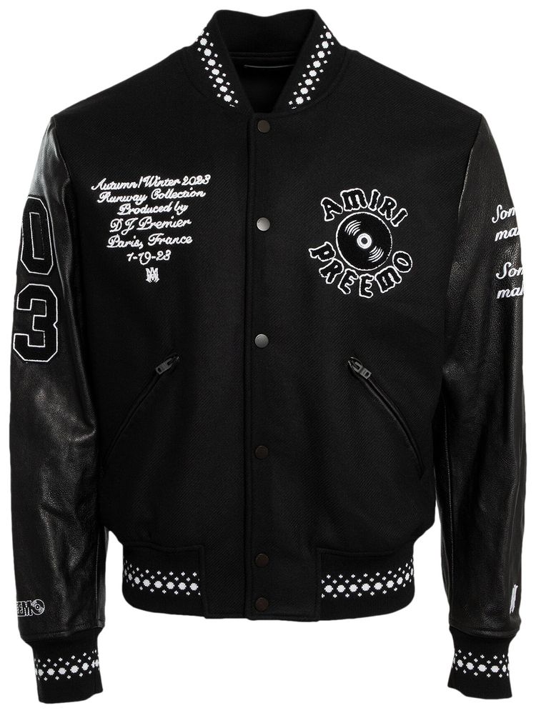 Buy Amiri DJ Preemo Varsity Jacket 'Black' - AW23M0S081 001 BLAC | GOAT UK