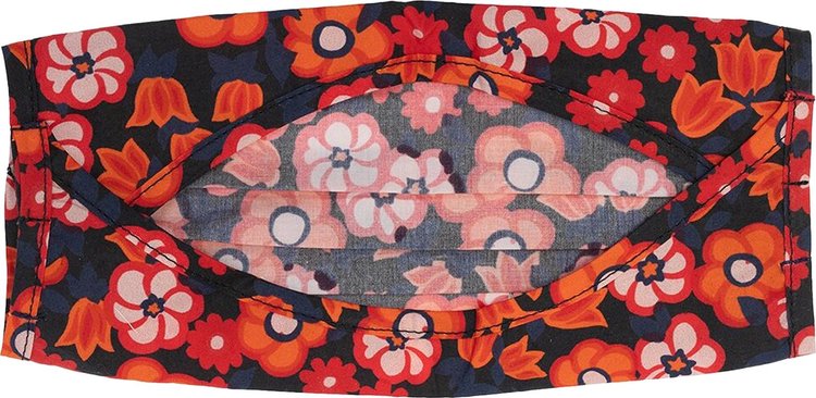 Marni Logo Floral Facemask Red