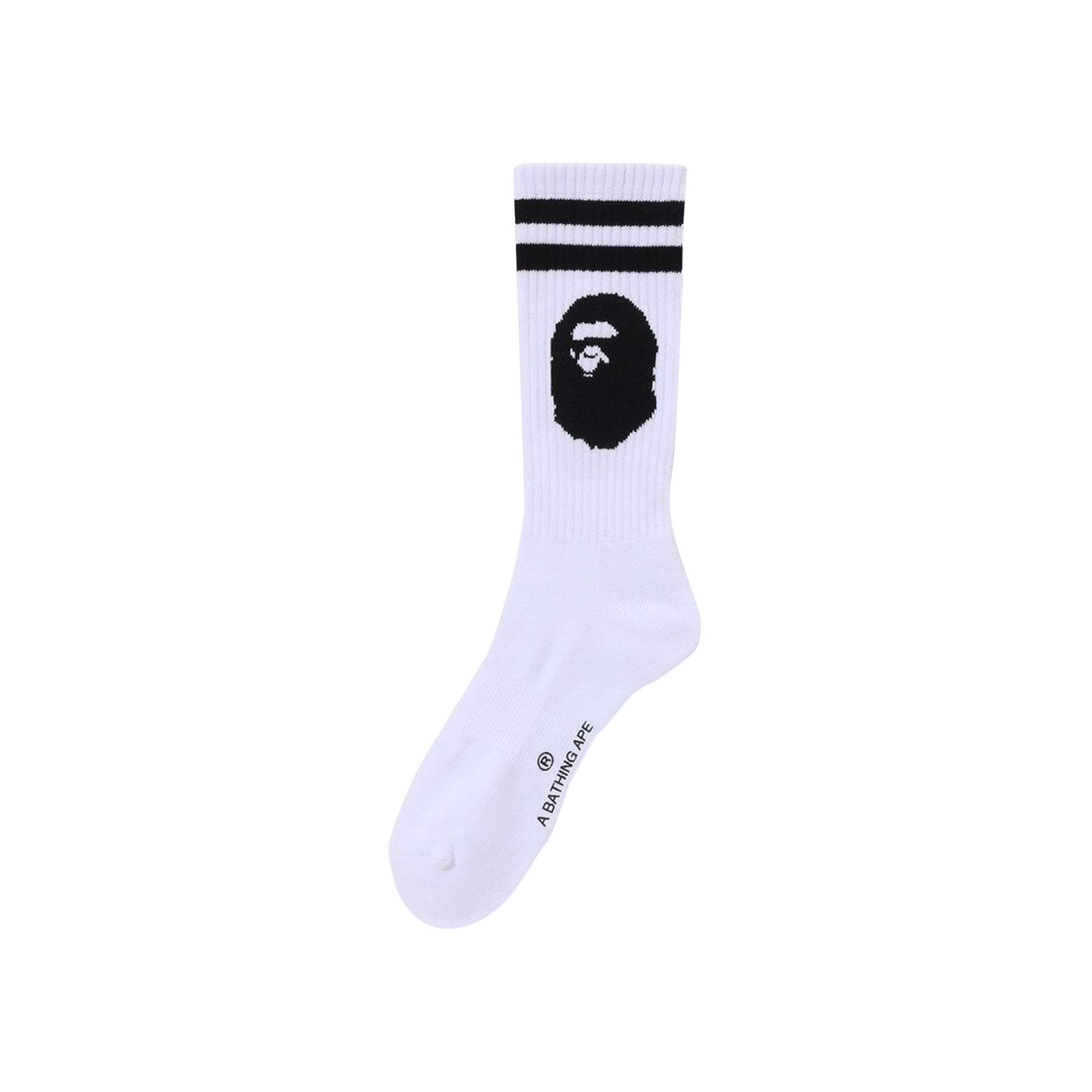 Buy BAPE Ape Head Line Socks 'White' - 1J80 184 004 WHITE | GOAT