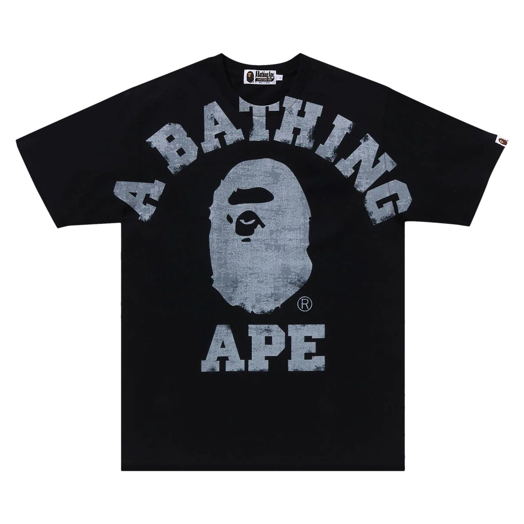 Buy BAPE Overprinted College Tee 'Black' - 1J80 109 002 BLACK | GOAT