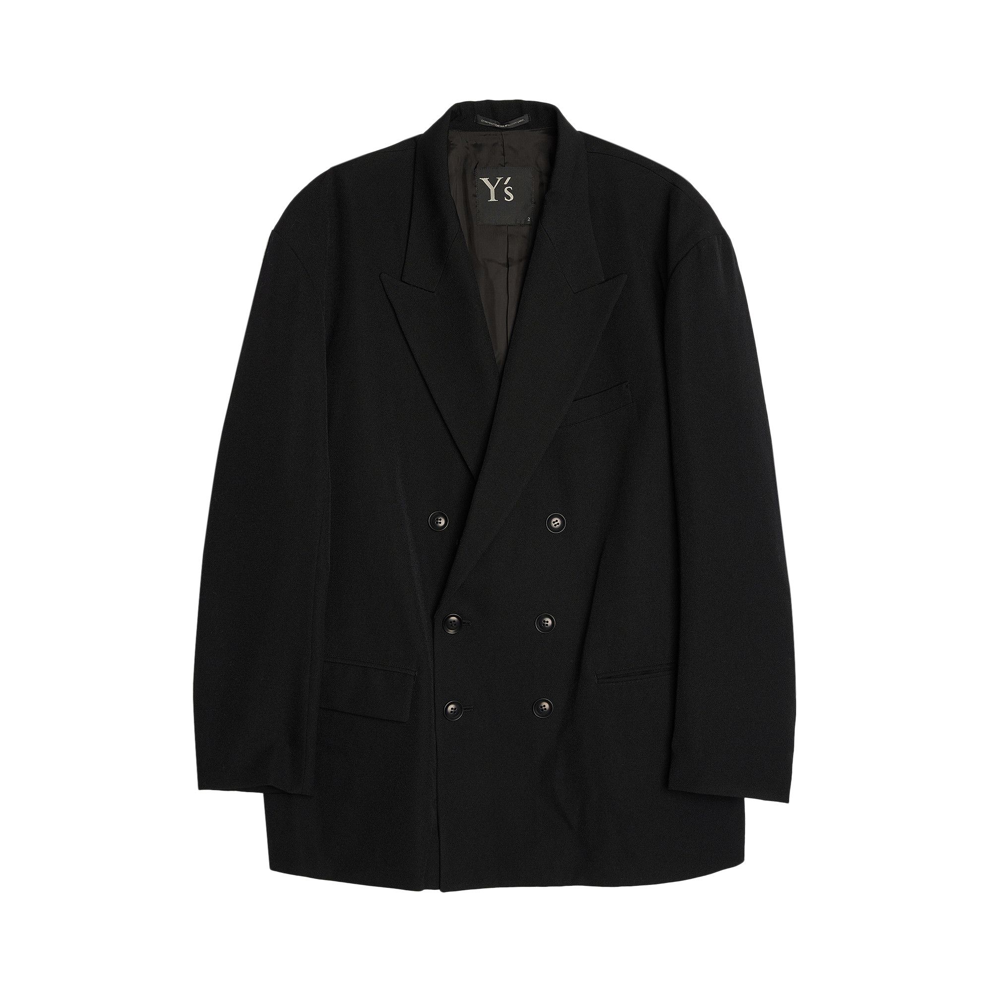 Buy Y's Gabardine Oversized Tailored Jacket 'Black' - YJ J01 102 3