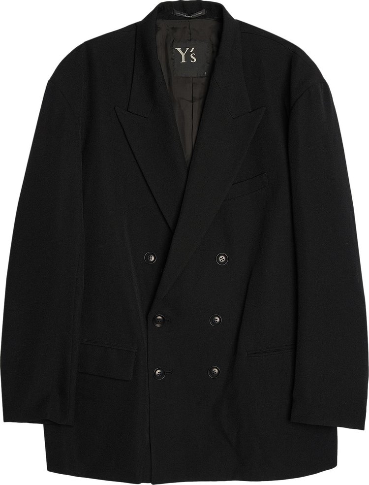 Y's Gabardine Oversized Tailored Jacket 'Black'
