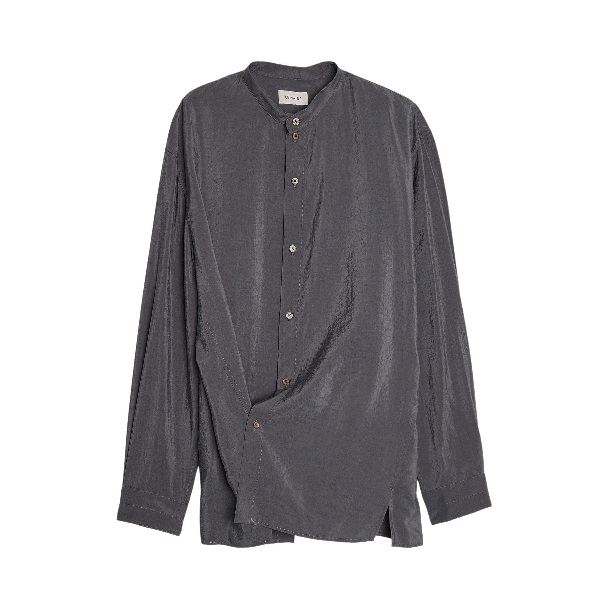 Buy Lemaire Stand Collar Twisted Shirt 'Asphalt' - SH1049