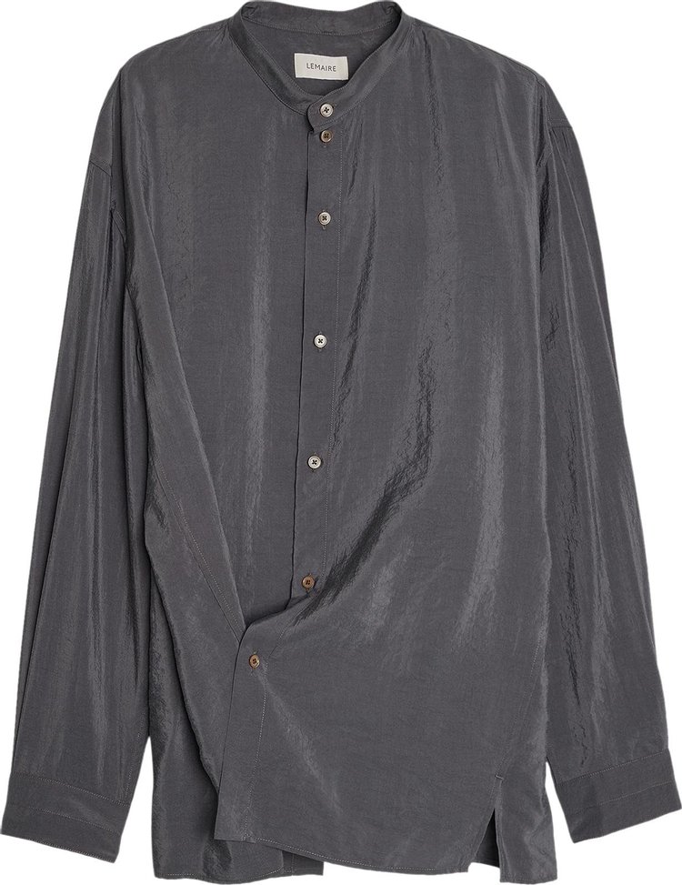 Buy Lemaire Stand Collar Twisted Shirt 'Asphalt' - SH1049 LF208 BK991 ...