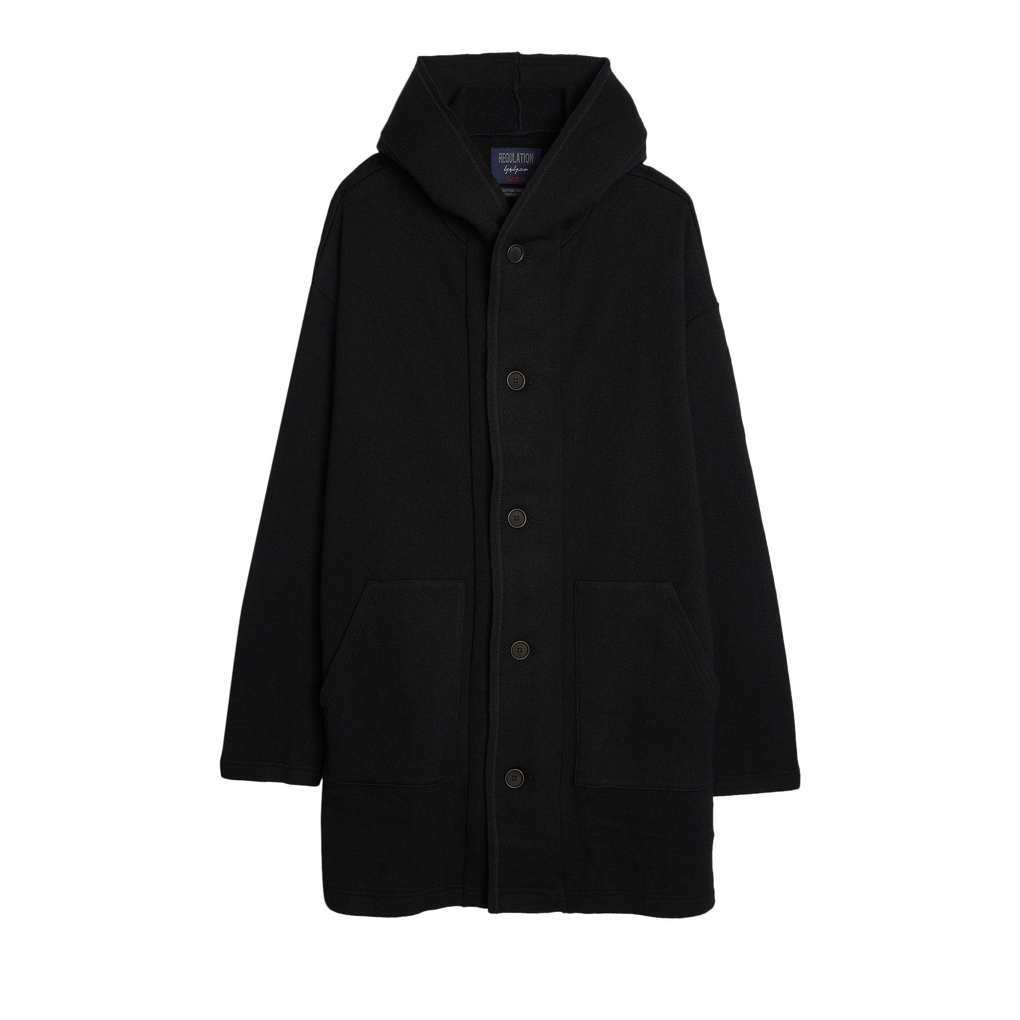 Buy Yohji Yamamoto Pour Homme W/NY Fleece Re Hooded Coat 'Black