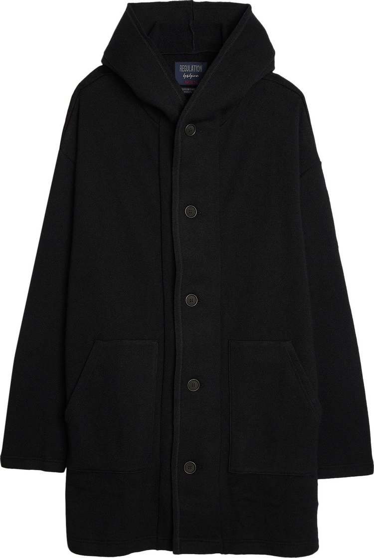 Yohji Yamamoto Pour Homme W/NY Fleece Re Hooded Coat 'Black'