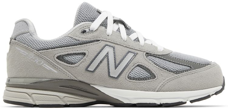 New Balance 990v4 Big Kid Wide Kool Grey Silver Filigree