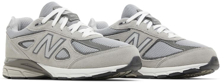 New Balance 990v4 Big Kid Wide Kool Grey Silver Filigree