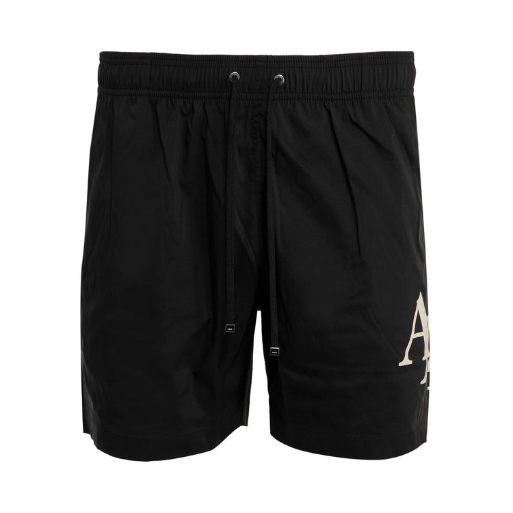 Amiri Staggered Swim Trunk Black