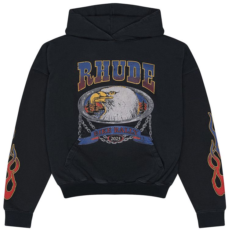 Rhude Screaming Eagle Hoodie Vintage Black