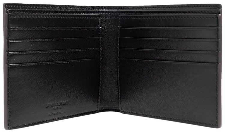 Saint Laurent Leather Wallet Smoke AnthraciteBlack