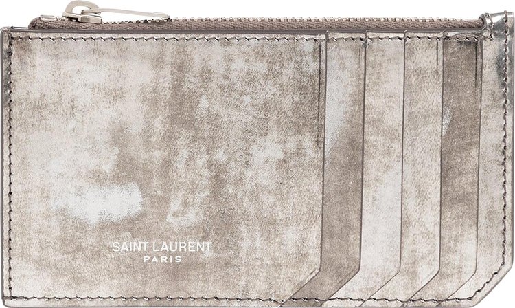 Saint Laurent Leather Card Holder 'Smoke Anthracite'