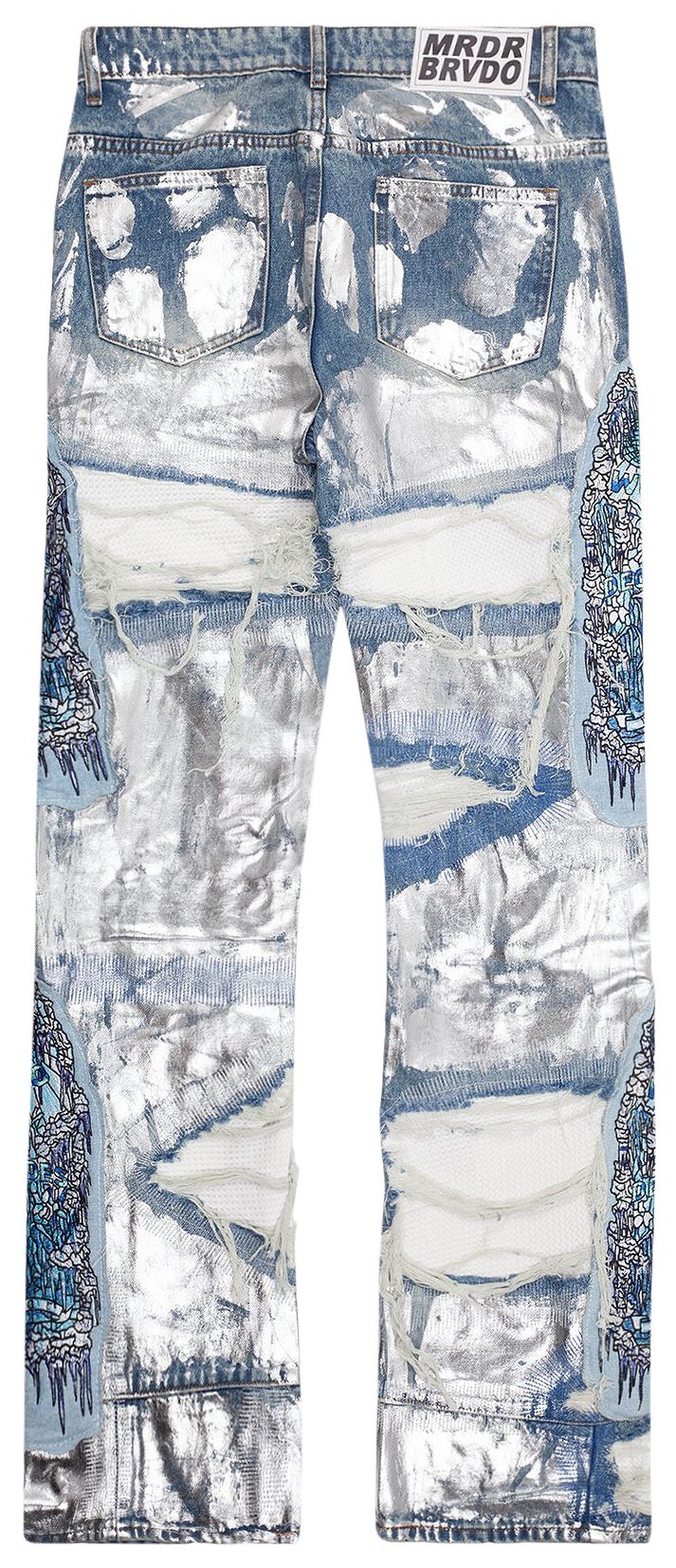 Who Decides War All Over Embroidery Jeans Sky