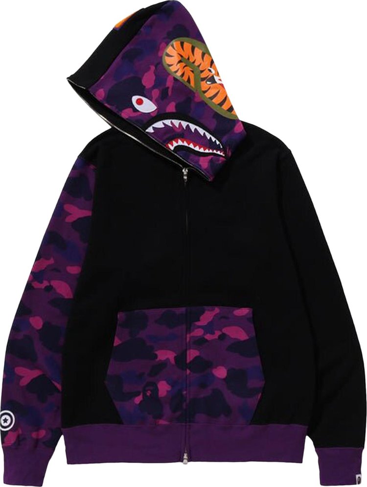 BAPE Color Camo Shark Full Zip Hoodie Purple