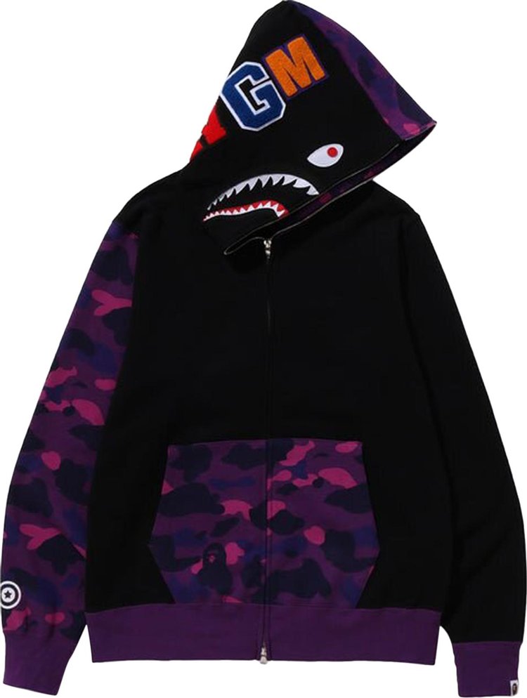 BAPE Color Camo Shark Full Zip Hoodie Purple