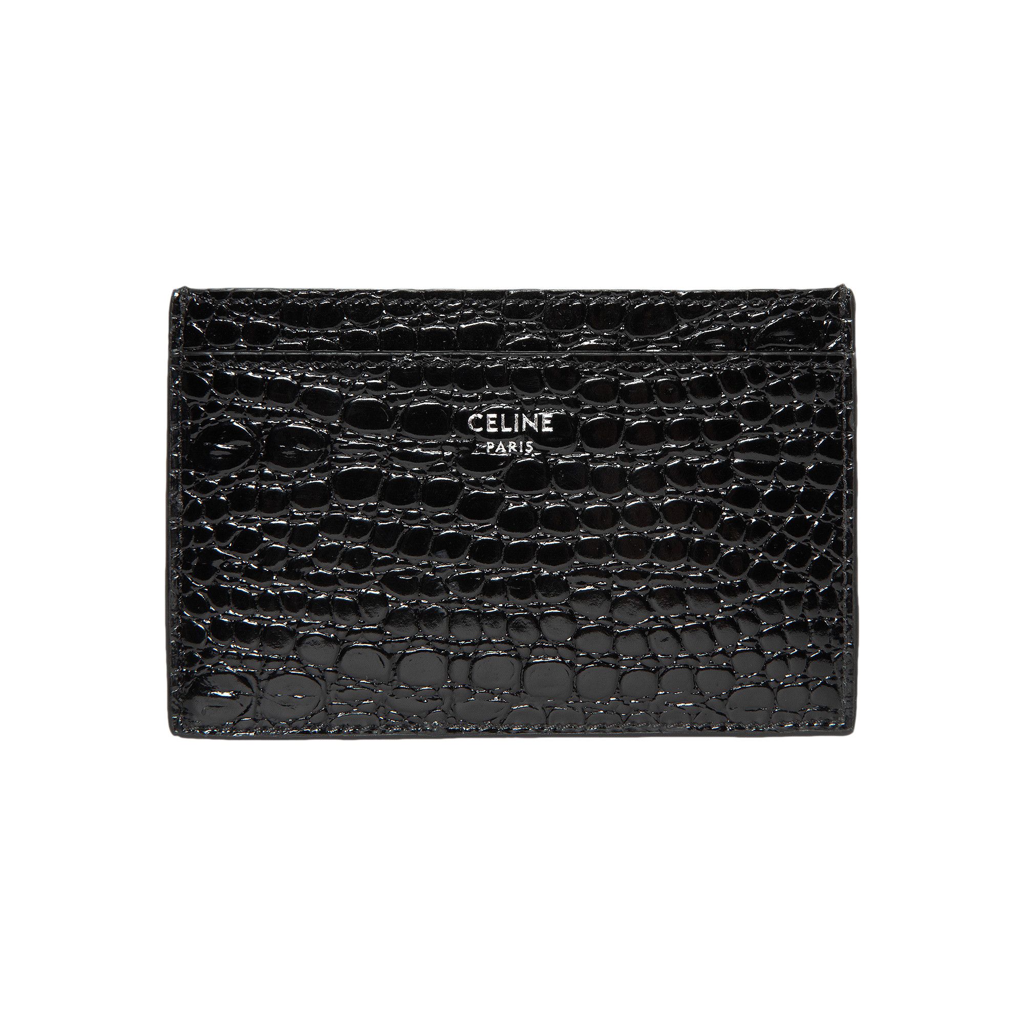 ☆☆CELINE☆☆ 24FW Celine Card Wallet 10B703BEL 38SI Black Plain Card holder IN Grained Calfskin - Black | CELINE
