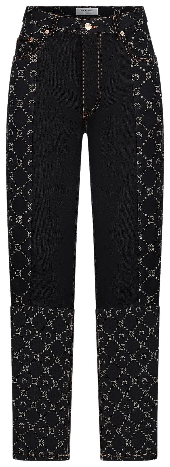 Marine Serre Regenerated Denim Slim Fit Pants Blue