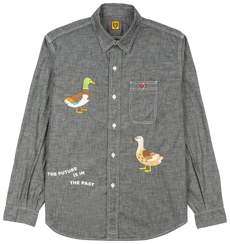 Human Made Chambray Long Sleeve Shirt Black