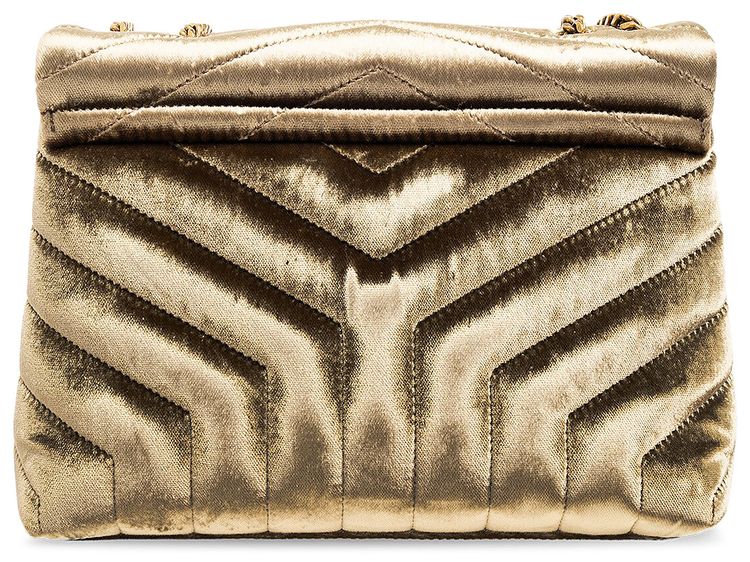 Saint Laurent Small Loulou Velvet Shoulder Bag Dark Vintage Olive