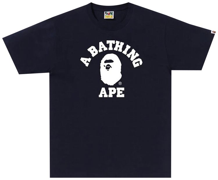 BAPE Bicolor College Tee Navy