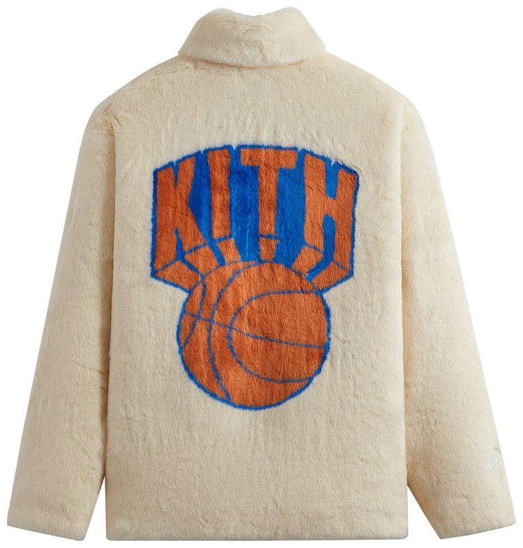 Kith For The New York Knicks Faux Fur Coaches Jacket Silk