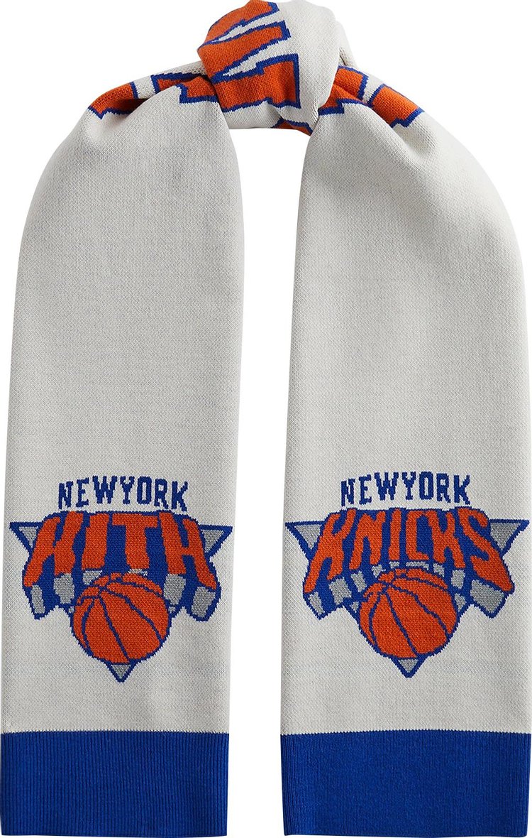 Kith For The New York Knicks Logo Knitted Scarf Silk