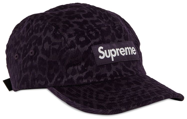 Supreme Leopard Corduroy Camp Cap Purple
