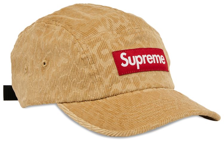 Supreme Leopard Corduroy Camp Cap Beige