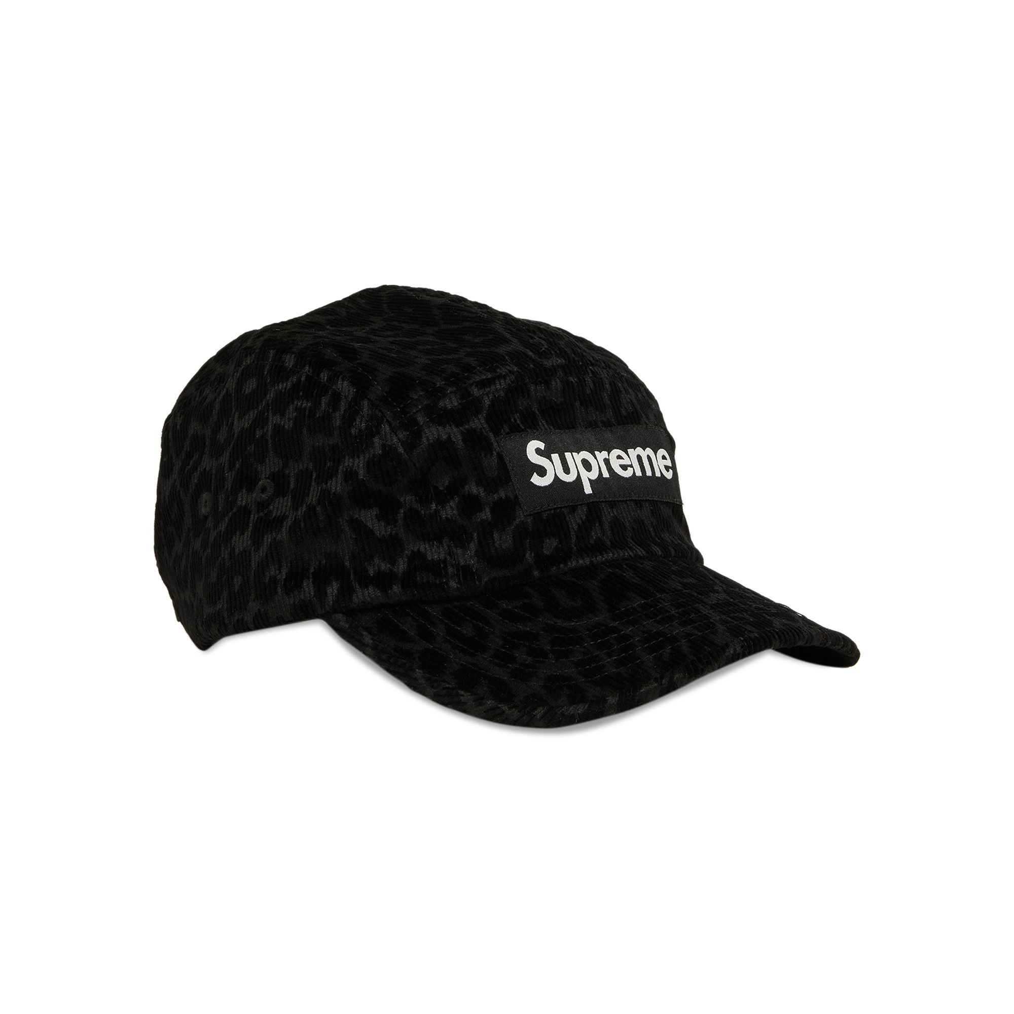 Buy Supreme Leopard Corduroy Camp Cap 'Black' - FW23H49
